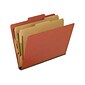Pendaflex® Six-Section Colored PressGuard Heavy Duty Classification Folders, Letter Size, Red, 10/Bo