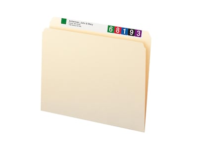 Smead File Folders, Straight-Cut Tab, Letter Size, Manila, 100/Box (10300)