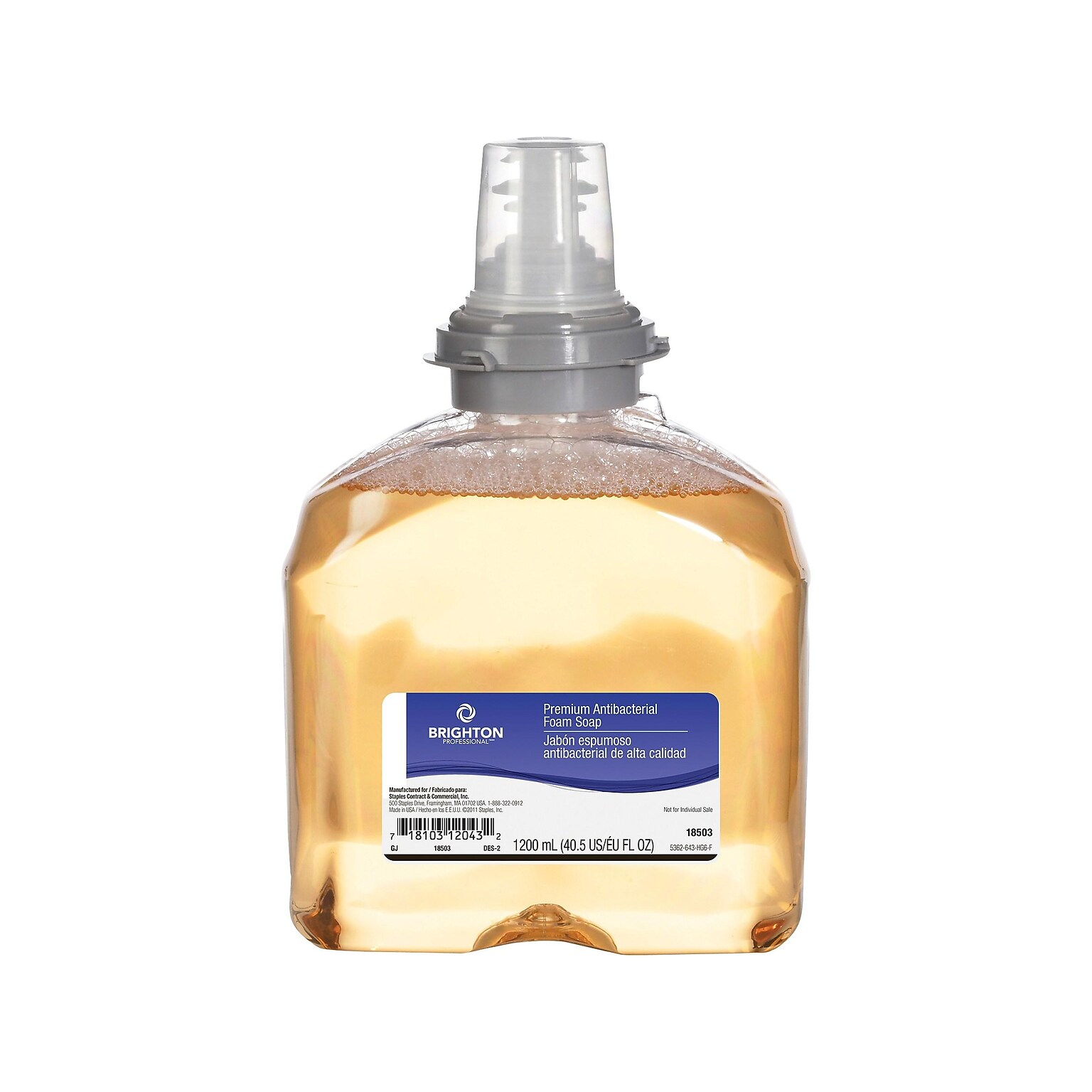 Brighton Professional Antibacterial Foaming Hand Soap Refill, Fruity Scent, 1200 ml, 2/Carton (18503)
