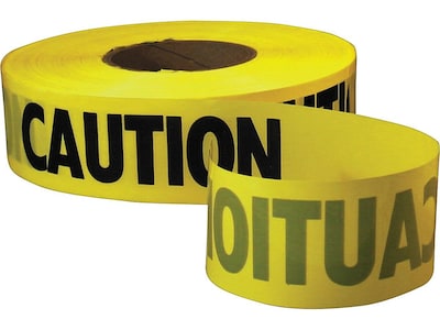 Empire Level Standard CAUTION Barricade Tape, 3, Yellow, Roll (272-71-1001)