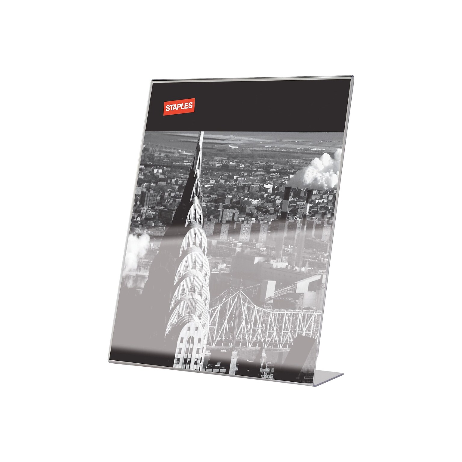 Staples Sign Holder, 8.5 x 11, Clear Plastic (53126/18387)