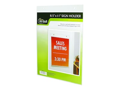 NuDell Sign Holder, 8.5 x 11, Clear Plastic (38011)