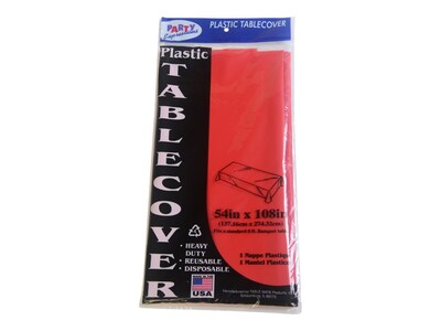 Table Mate Heavy Duty 108"W x 54"D Solid Table Cover Red 6/Pack (TBL-549-RD)