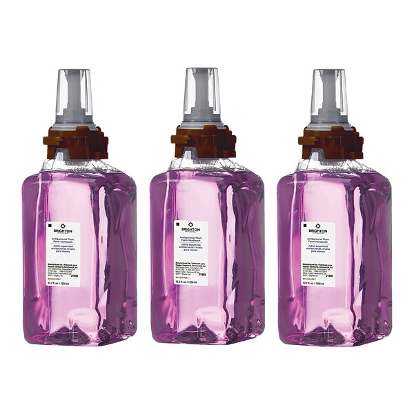 Brighton Professional™ ADX-12 Antibacterial Foaming Hand Wash Refill, Plum Scent, ADX-1,250 mL, 3/Ct (BPR50957)
