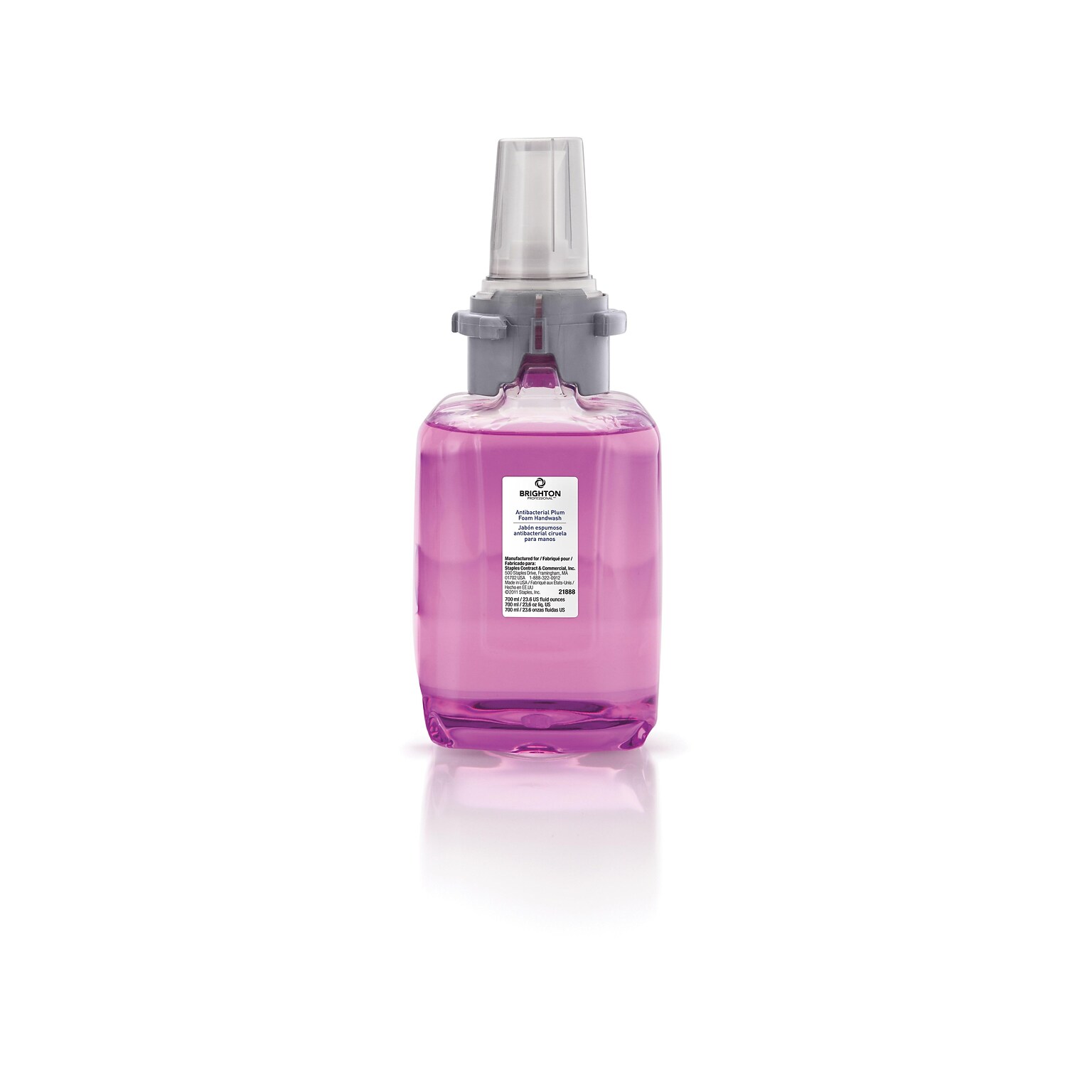Brighton Professional Antibacterial Foaming Hand Soap Refill for ADX 7 Dispenser, Plum Scent, 700 ml, 4/Carton (BPR50956)