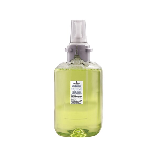 Brighton Professional™ ADX-12 Foaming Hand, Hair & Shower Wash, Citrus Ginger Scent, 1,250 mL, 3/Ct (21891)