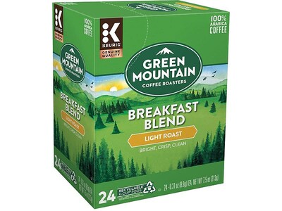 Green Mountain Breakfast Blend Coffee, Keurig® K-Cup® Pods, Light Roast, 24/Box (6520)