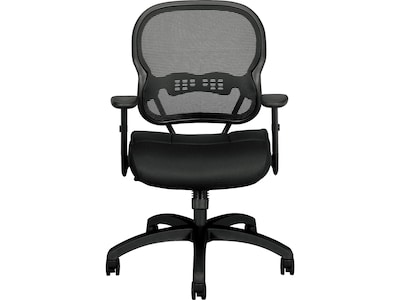 HON Wave Mesh Mid-Back Chair, Synchro-Tilt, Adjustable Arms, Black Sandwich Mesh (BSXVL712MM10)