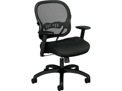 HON Wave Mesh Mid-Back Chair, Synchro-Tilt, Adjustable Arms, Black Sandwich Mesh (BSXVL712MM10)