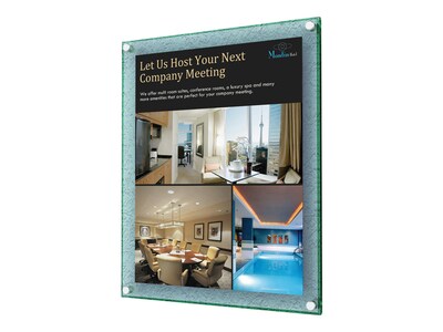 Staples Premium Sign Holder, 8.5 x 11, Clear with Green Edges Plastic (ST17171/17171)