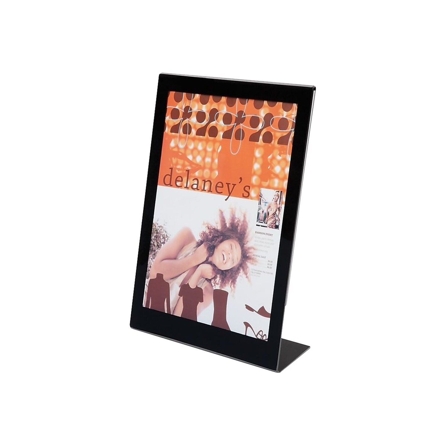 Staples Sign Holder, 8.5 x 11, Clear with Black Border Plastic (ST17167)