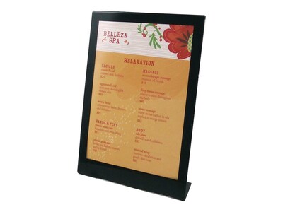 Staples Sign Holder, 8.5 x 11, Clear with Black Border Plastic (ST17167)