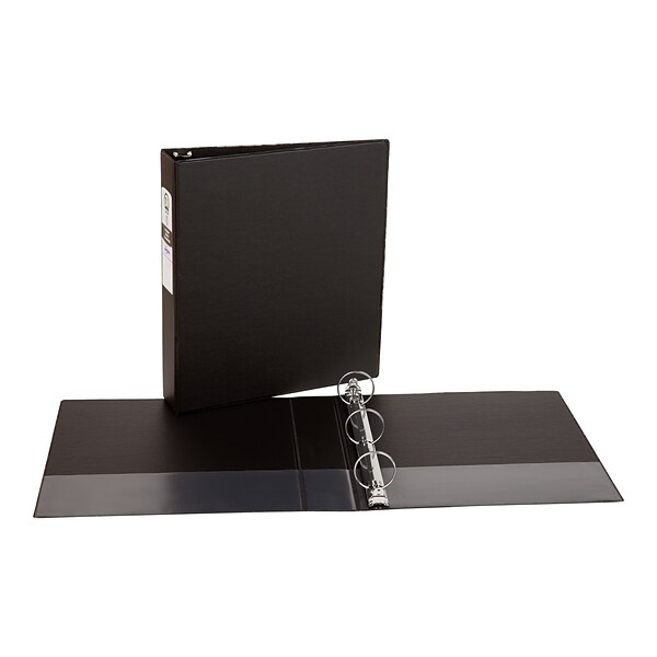 Avery 1 1/2 3-Ring Non-View Binder, Matte Black (03401)