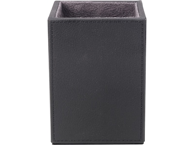 Quill Brand® Pencil Cup Faux Leather, Black