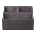 Quill Brand® Desk Organizer, Faux Leather, Black