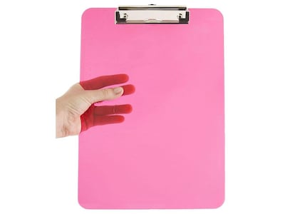 JAM Standard Plastic Clipboard, Translucent Pink (340926883)