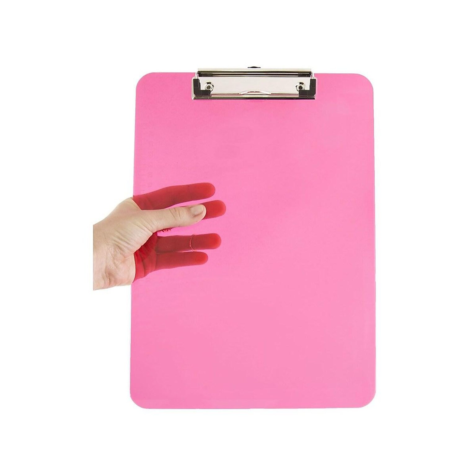 JAM Standard Plastic Clipboard, Translucent Pink (340926883)