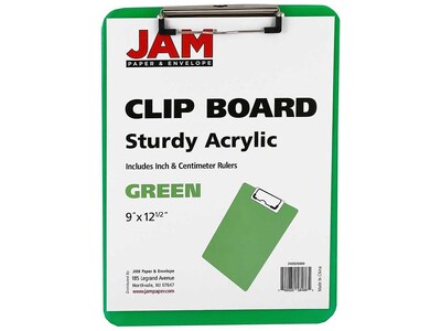 JAM Standard Plastic Clipboard, Translucent Green (340926880)