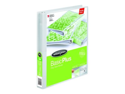 Wilson Jones 1 3-Ring Flexible Poly Binders, Clear (43337)