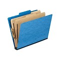 Pendaflex® Six-Section Colored PressGuard Heavy Duty Classification Folders, Light Blue, 10/Box (1257LB)
