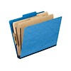 Pendaflex® Six-Section Colored PressGuard Classification Folders, Light Blue, 10/Box (1257LB)