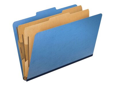 Pendaflex Pressguard Heavy Duty Classification Folders, Legal, 2 Dividers, Light Blue, 10/Box