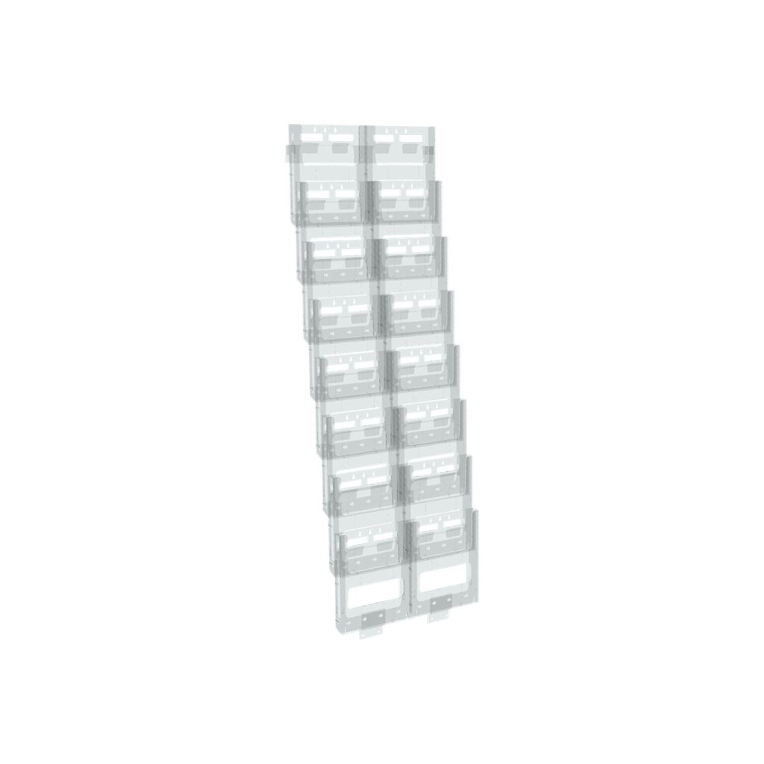 Azar Literature Holder, 8.5 x 11, Vertical, Wall Mounted, Clear Plastic (252325)