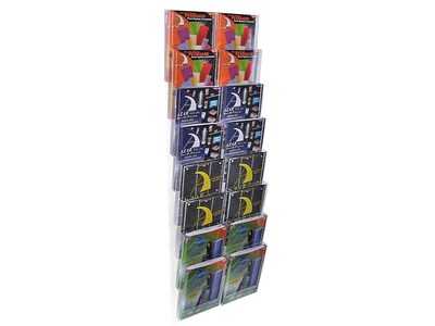 Azar Literature Holder, 8.5 x 11, Vertical, Wall Mounted, Clear Plastic (252325)
