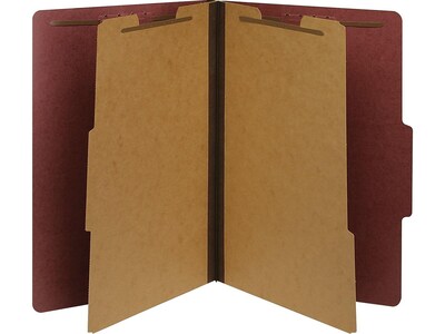 Pendaflex PressGuard Paperboard Heavy Duty Classification Folders, Legal Size, 2 Dividers, Brick Red