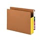 Smead Extra Wide Paper Stock File Pocket, 3.5" Expansion, Yellow/Redrope, 10/Box (73688)