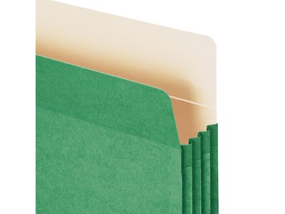 Smead Paper Stock File Pocket, 3.5" Expansion, Letter Size, Green (73226)