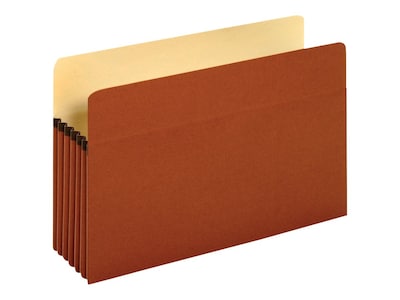 Pendaflex Earthwise 100% Recycled Reinforced File Pocket, 5 1/4 Expansion, Legal Size, Red (E1536G)