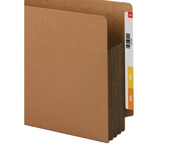 Smead End Tab Pocket, Reinforced Straight-Cut Tab, 3.5" Expansion, XL Letter, Redrope with Dark Brown Gusset, 10/Box (73681)