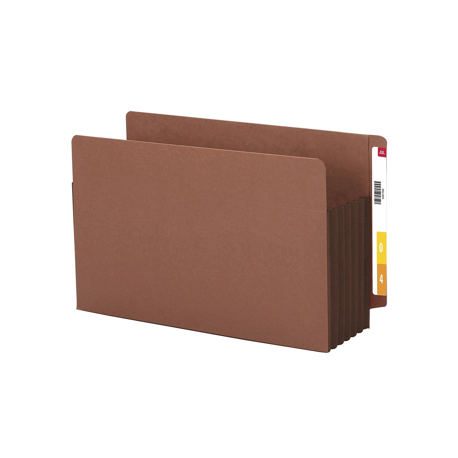 Smead End Tab Pocket, Reinforced Straight-Cut Tab, 5.25 Expansion, XL Legal, Redrope with Dark Brown Gusset, 10/Box (74691)