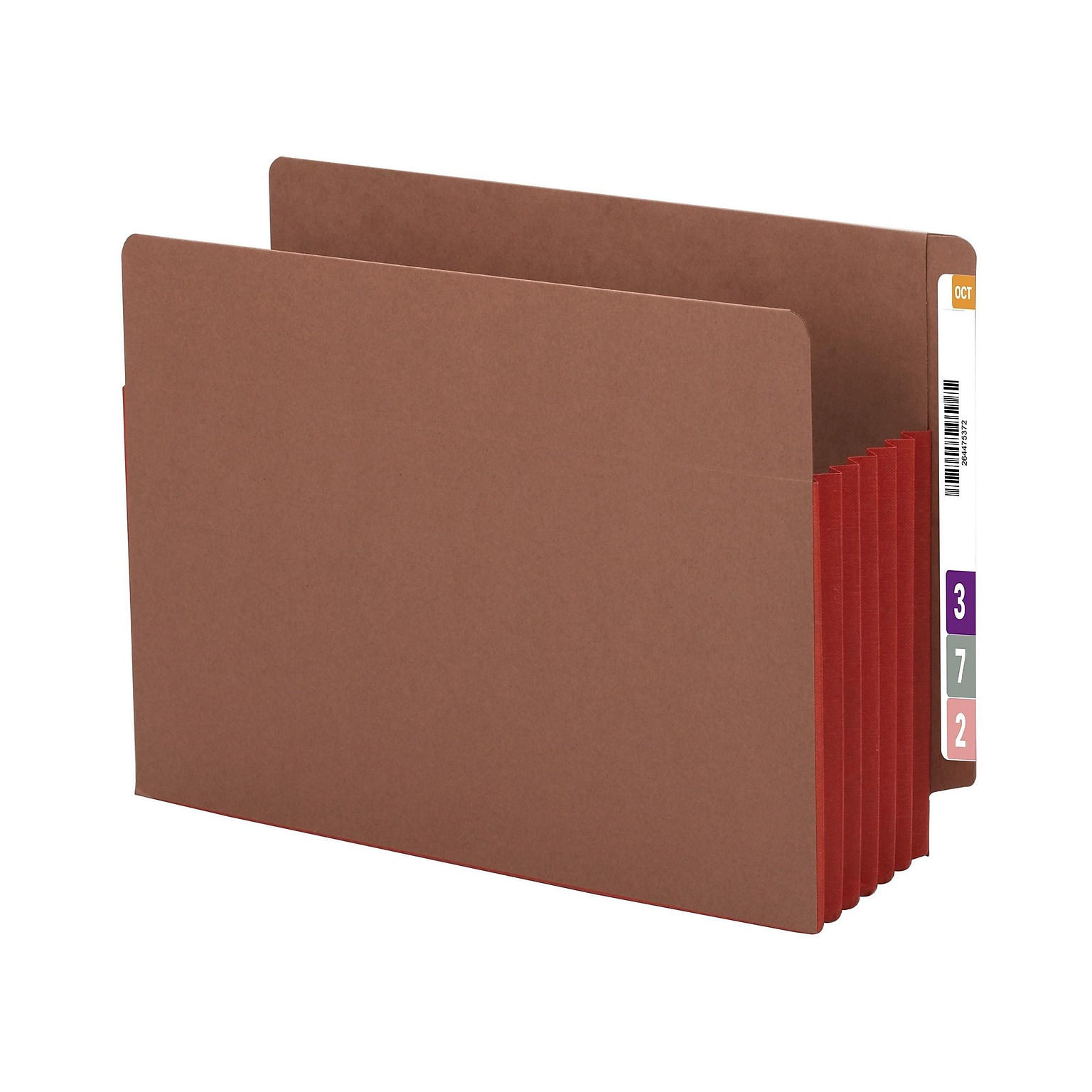 Smead Extra Wide Paper Stock File Pocket, 5.25 Expansion, Red/Redrope, 10/Box (73696)