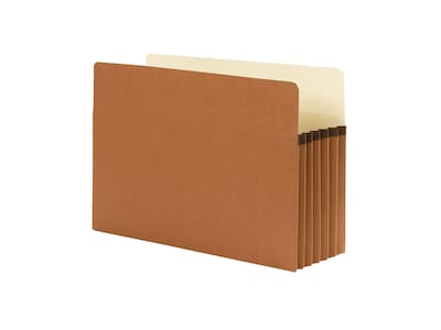 Smead Paper Stock File Pocket, 5.25" Expansion, Legal Size, Redrope, 10/Box (74234)