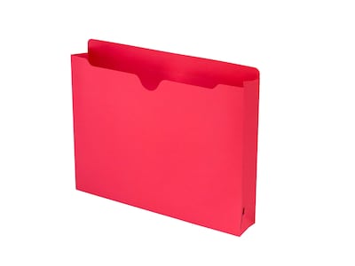 Smead File Jacket, Reinforced Straight-Cut Tab, 2 Expansion, Letter Size, Red, 50 per Box (75569)