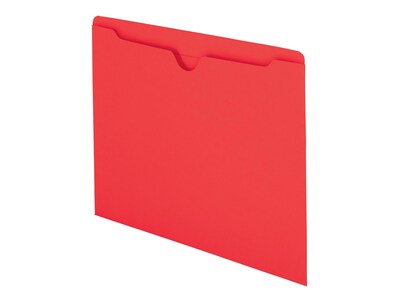 Smead File Jacket, Reinforced Straight-Cut Tab, Flat-No Expansion, Letter Size, Red, 100/Box (75509)