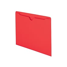 Smead File Jacket, Reinforced Straight-Cut Tab, Flat-No Expansion, Letter Size, Red, 100/Box (75509)