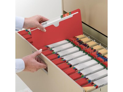 Smead File Jacket, Reinforced Straight-Cut Tab, Flat-No Expansion, Letter Size, Red, 100/Box (75509)