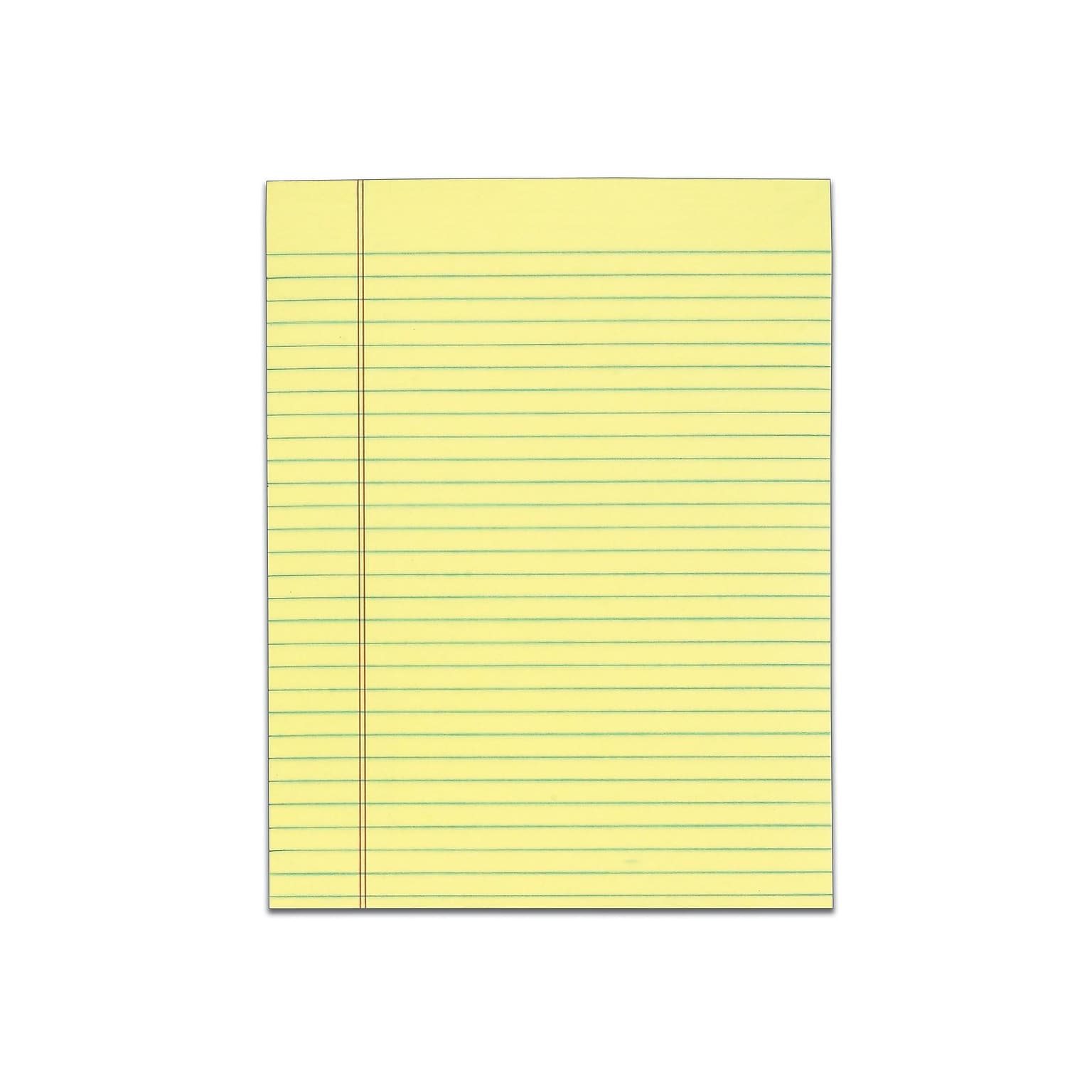 TOPS Legal Notepads, 8.5 x 11, Wide, Canary, 50 Sheets/Pad, 12 Pads/Pack (TOP 7522)