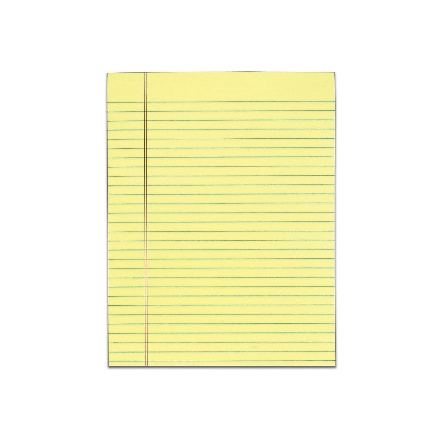 TOPS Legal Notepads, 8.5 x 11, Wide, Canary, 50 Sheets/Pad, 12 Pads/Pack (TOP 7522)