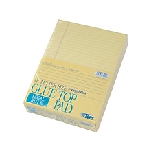 TOPS Legal Notepads, 8.5 x 11, Wide, Canary, 50 Sheets/Pad, 12 Pads/Pack (TOP 7522)