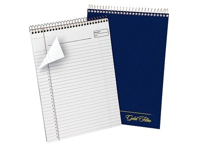 Ampad Gold Fibre Designer Series Notepad, 8.5" x 11.75", Wide, White, 70 Sheets/Pad (20-815)