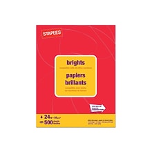 Brights Multipurpose Paper, 24 lbs., 8.5 x 11, Red, 500/Ream, 10 Reams/Carton (20104A)