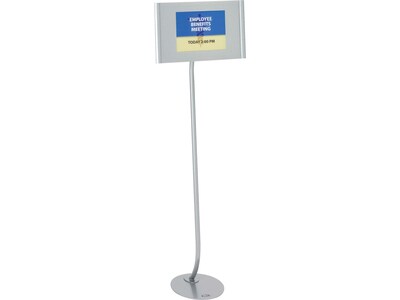 Quartet Designer Sign Holder, 11 x 17, Silver Aluminum (7922)