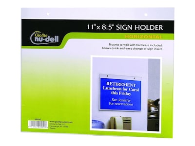 NuDell Sign Holder, 8.5 x 11, Clear Plastic (38008)