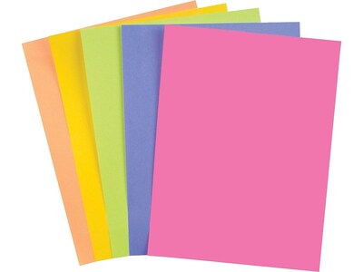 Staples Brights Multipurpose Colored Paper, 24 lbs., 8.5" x 11", Assorted Neon, 500/Ream (20201)