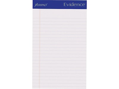 Ampad Notepads, 5 x 8, College, White, 50 Sheets/Pad, 12 Pads/Pack (TOP20-304)