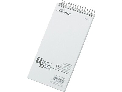 Ampad Earthwise Notepad, 4" x 8", Gregg, White, 70 Sheets/Pad, (TOP25-280R)